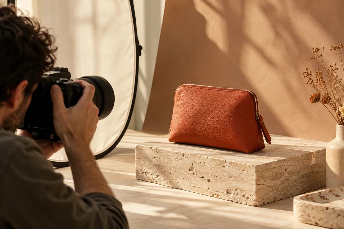 Conceptual ecommerce campaign product photography setup