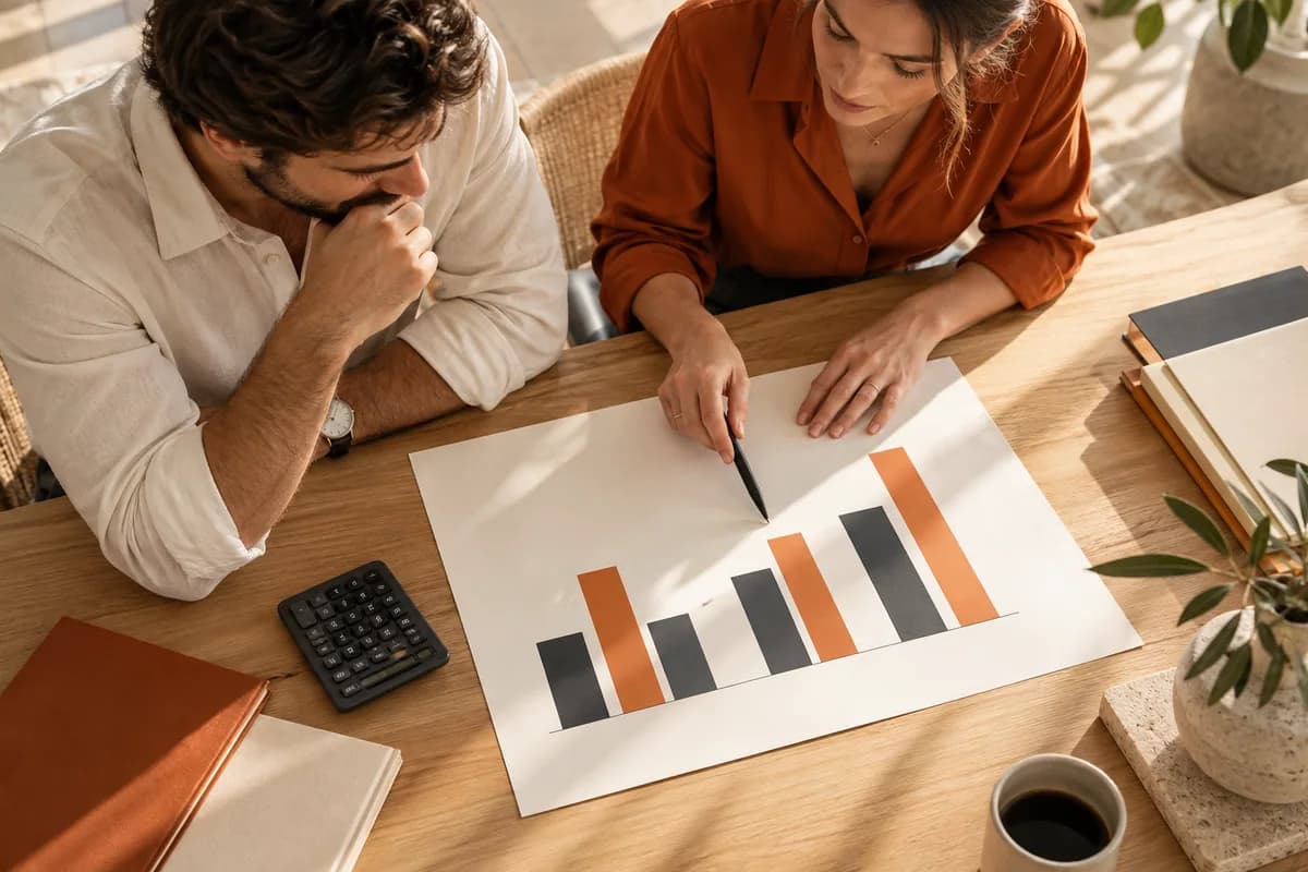 Conceptual analysts reviewing a consolidated marketing report