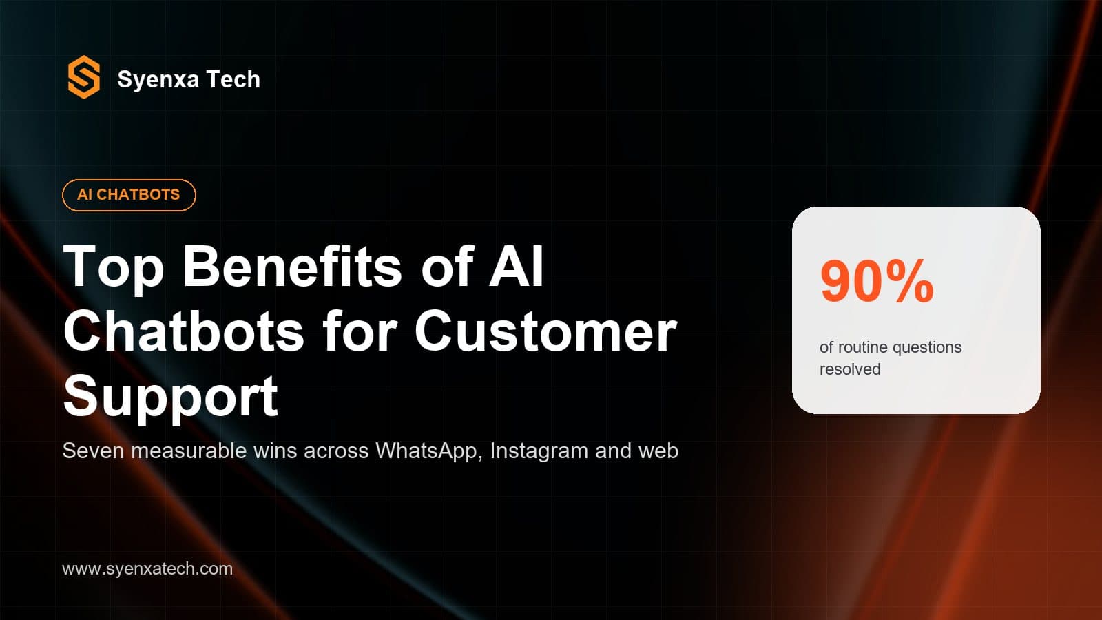 Cover: top benefits of AI chatbots for customer support, by Syenxa Tech
